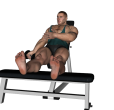 Dumbbell Curl - Incline Single Feet Up