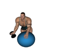 Dumbbell Row - Fitness Ball Rotation Version 1