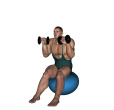 Shoulder Press - Fitness Ball Dumbbell