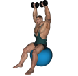 Shoulder Press - Fitness Ball Rotation Dumbbell