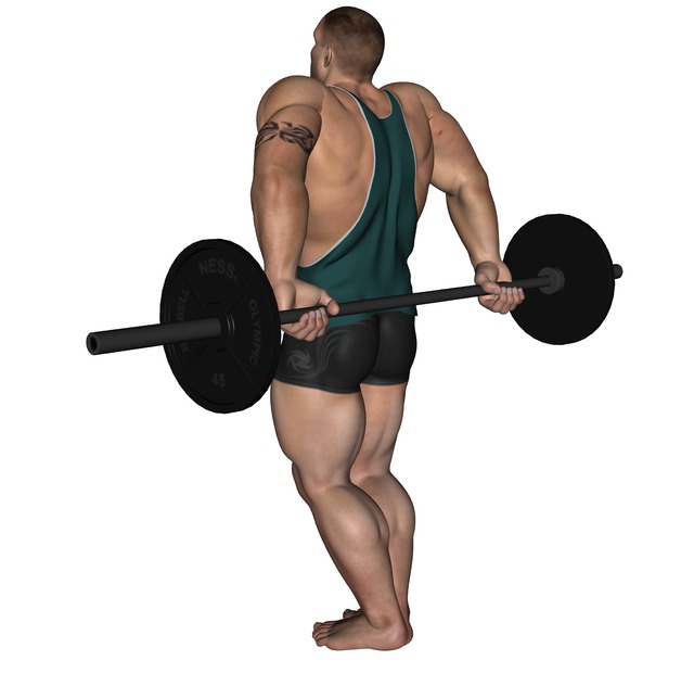 Shrug - Barbell Behind Narrow Stance