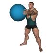 Squat - Fitness Ball Standing Wide Feet
