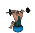 Triceps Extension - Fitness Ball Reverse EZ Bar
